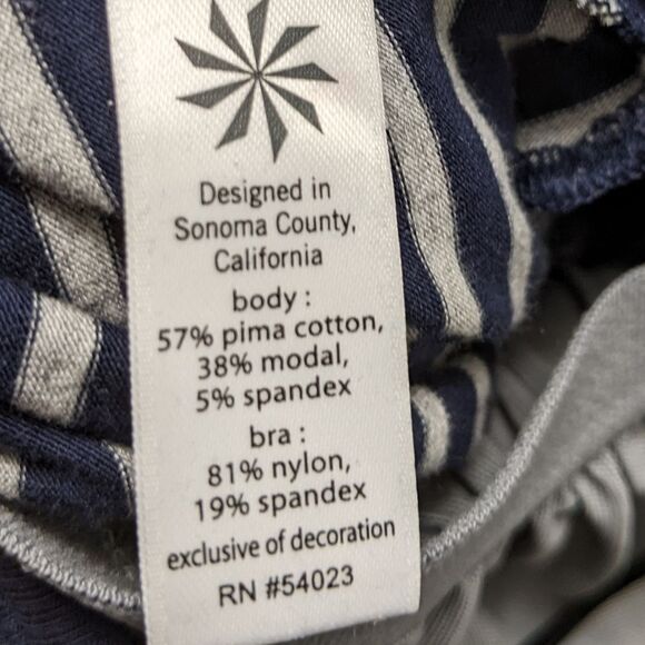 NWT ATHLETA Striped Ruched Racerback Tank Dress L - Picture 6 of 7